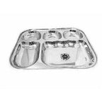 Stainless Steel 5 in 1  Compartment Dinner Plate Set of 2 | Grocsy