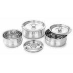 Stainless Steel Cooking & Serving Dish Pot Set of 3 | Grocsy