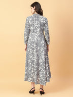 Joban Fashion Grey Cotton Printed & Hand Work Dress | Grocsy
