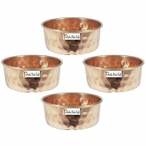 Pure Copper Serving Bowl - Dinner Bowl  - Set Of 6 | Grocsy