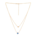 Gold-Toned Alloy Heart & Evil Eye Necklace - The Pari | Grocsy
