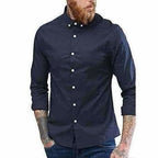 Men's Contrast Button Slim Fit Formal Shirt | Grocsy