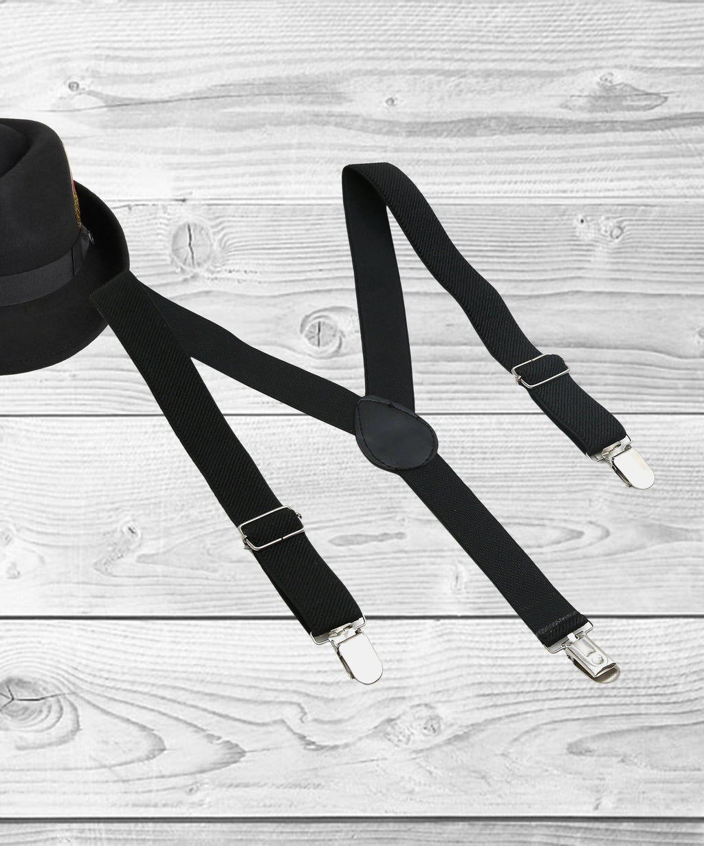 Manet Boys Solid Suspenders - Black | Grocsy