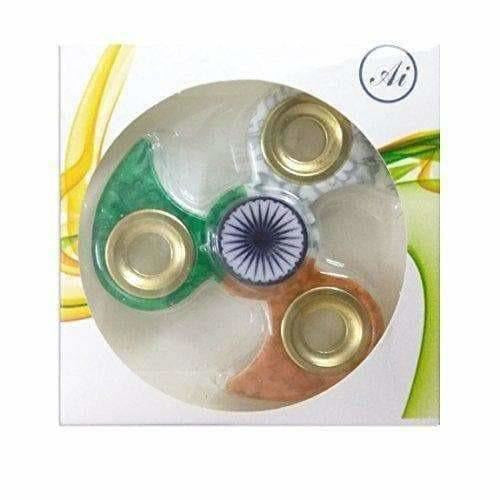 Indian Flag Tri Colour Print Fidget Metal Hand Spinner, Multi Color | Grocsy