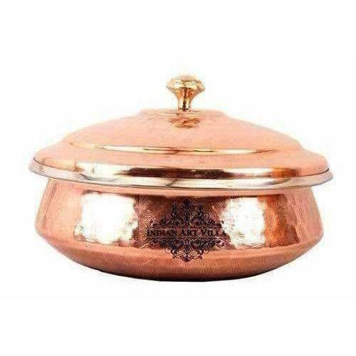 Steel Copper Handi Bowl With Lid | Grocsy