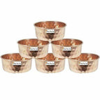 Pure Copper Serving Bowl - Dinner Bowl  - Set Of 6 | Grocsy