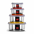 Stainless Steel Food Storage Airtight & Leak Proof -  Set  of 4 Containers | Grocsy