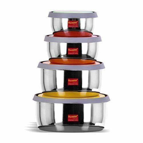 Stainless Steel Food Storage Airtight & Leak Proof -  Set  of 4 Containers | Grocsy