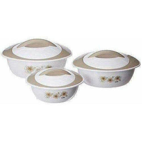 Maroon Color - Plastic Casserole Set of 3 - Pieces | Grocsy