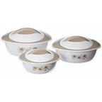 Maroon Color - Plastic Casserole Set of 3 - Pieces | Grocsy