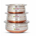 Copper Bottom Kadai Urli with Lid - 3 Pcs Set | Grocsy