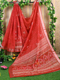 Shree Shyam Fashion Cotton Red Saree | Grocsy