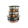 Stainless Steel Serving Bowl with Lid  Set of 3 | Grocsy