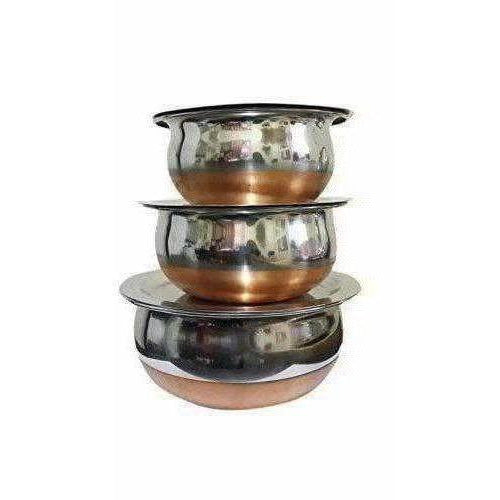 Stainless Steel Serving Bowl with Lid  Set of 3 | Grocsy