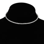 Silver-Toned Alloy Rhinestones Studded Choker - The Pari | Grocsy