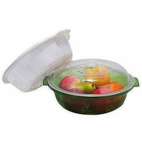 Multipurpose Double Layer Plastic Sieve Drainer Bowl | Grocsy