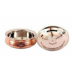 Steel Copper Handi Bowl With Lid | Grocsy