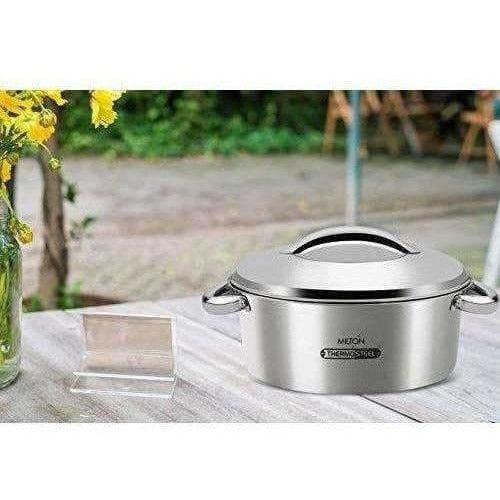 Stainless Steel Casserole, 1.5 Litres, Silver | Grocsy