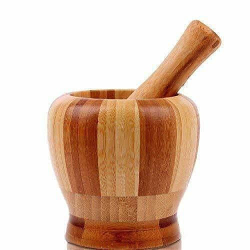 Wooden Motar Pestle Set (Brown) | Grocsy