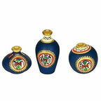 Hand-Painted Home Decorative Miniature Small Pots Set ( Set of 3 Mini Pots) | Grocsy