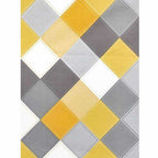 Cotton Double Bedsheet with 2 Pillow Covers - Yellow and Grey | Grocsy