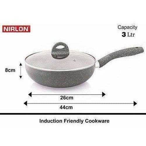 Ceramic Aluminium Kadhai Grey | Grocsy