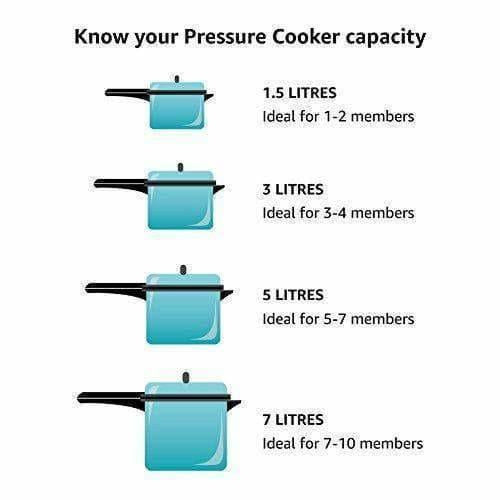 Prestige Deluxe Alpha Stainless Steel Deep Pan Pressure Cooker, 5 Litres, Silver | Grocsy