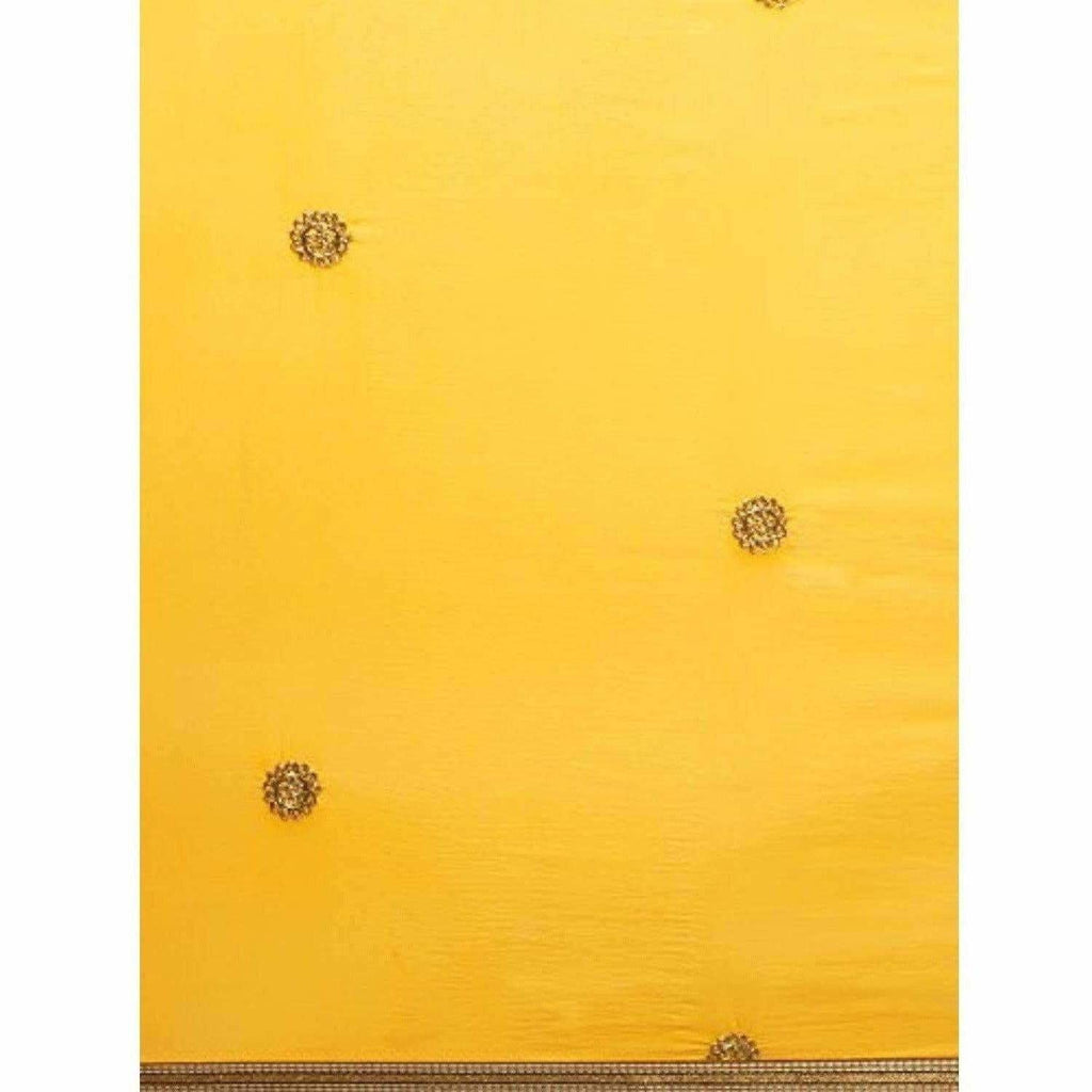 Yellow Chanderi Cotton Dress Material | Grocsy