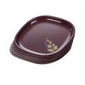 Signoraware Blooming Square Plastic Half Plate Set, Set of 6, Maroon | Grocsy