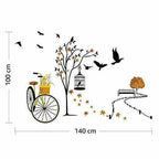 Wall Sticker for Living Room(Ride Through Nature, Ideal Size on Wall : 140 cm x 100 cm),Multicolour | Grocsy