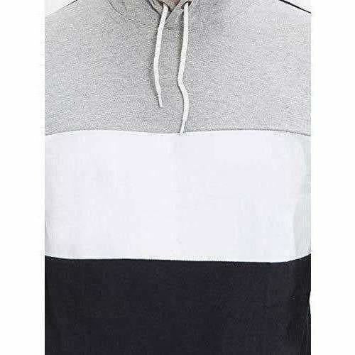Men's Stylish Full Sleeve Grey, White, Black Hooded T-Shirt | Grocsy