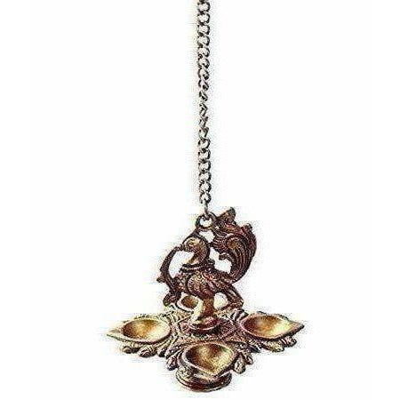 Peacock Hanging Diya With Chain