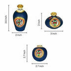 Hand-Painted Home Decorative Miniature Small Pots Set ( Set of 3 Mini Pots) | Grocsy