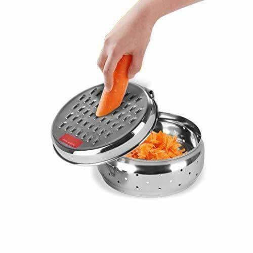 Stainless Steel Spill Free Vegetable Grater with Storage Container | Grocsy