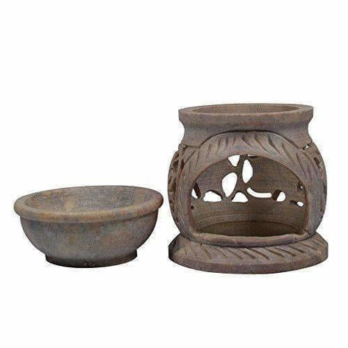 Handcrafted Soapstone Aroma Burner, Oil Diffuses | Grocsy