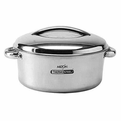 Stainless Steel Casserole, 1.5 Litres, Silver | Grocsy
