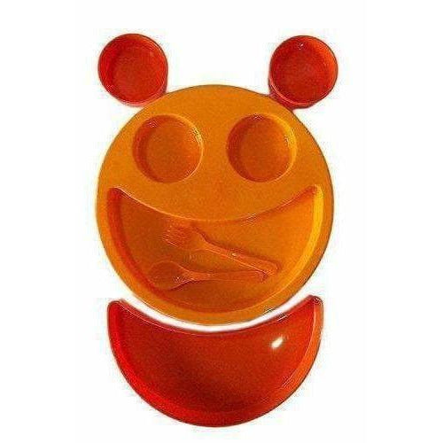 Multicolor Cute Big Smiley Plates for kids with Fork and Spoon | Grocsy