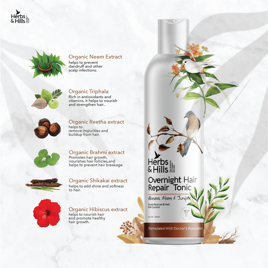 Herbs & Hills Overnight Hair Repair Tonic | Grocsy