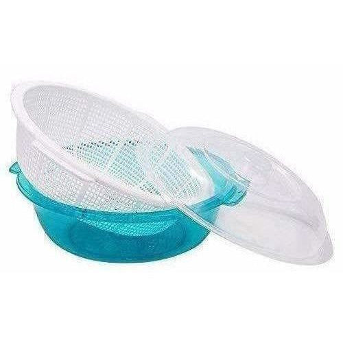 Multipurpose Double Layer Plastic Sieve Drainer Bowl | Grocsy