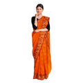 Exclusive Collection 100% Pure Cotton Orange Tant Saree With Hand Weaving Work | Grocsy