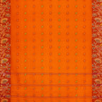 Exclusive Collection 100% Pure Cotton Orange Tant Saree With Hand Weaving Work | Grocsy