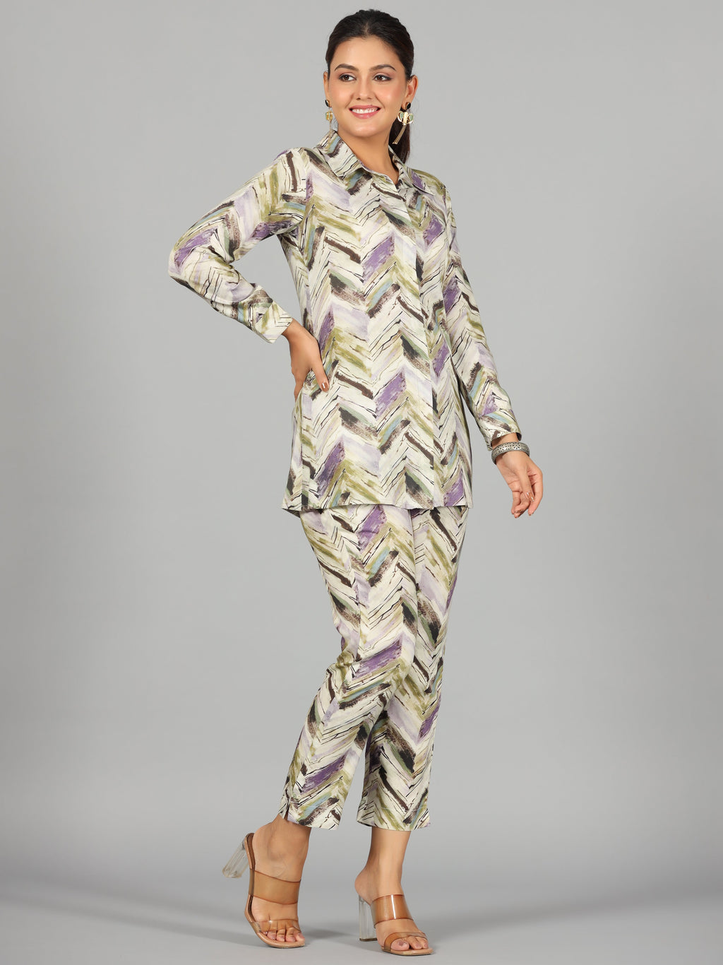 Juniper Women Green Rayon Printed Clothing Set | Grocsy