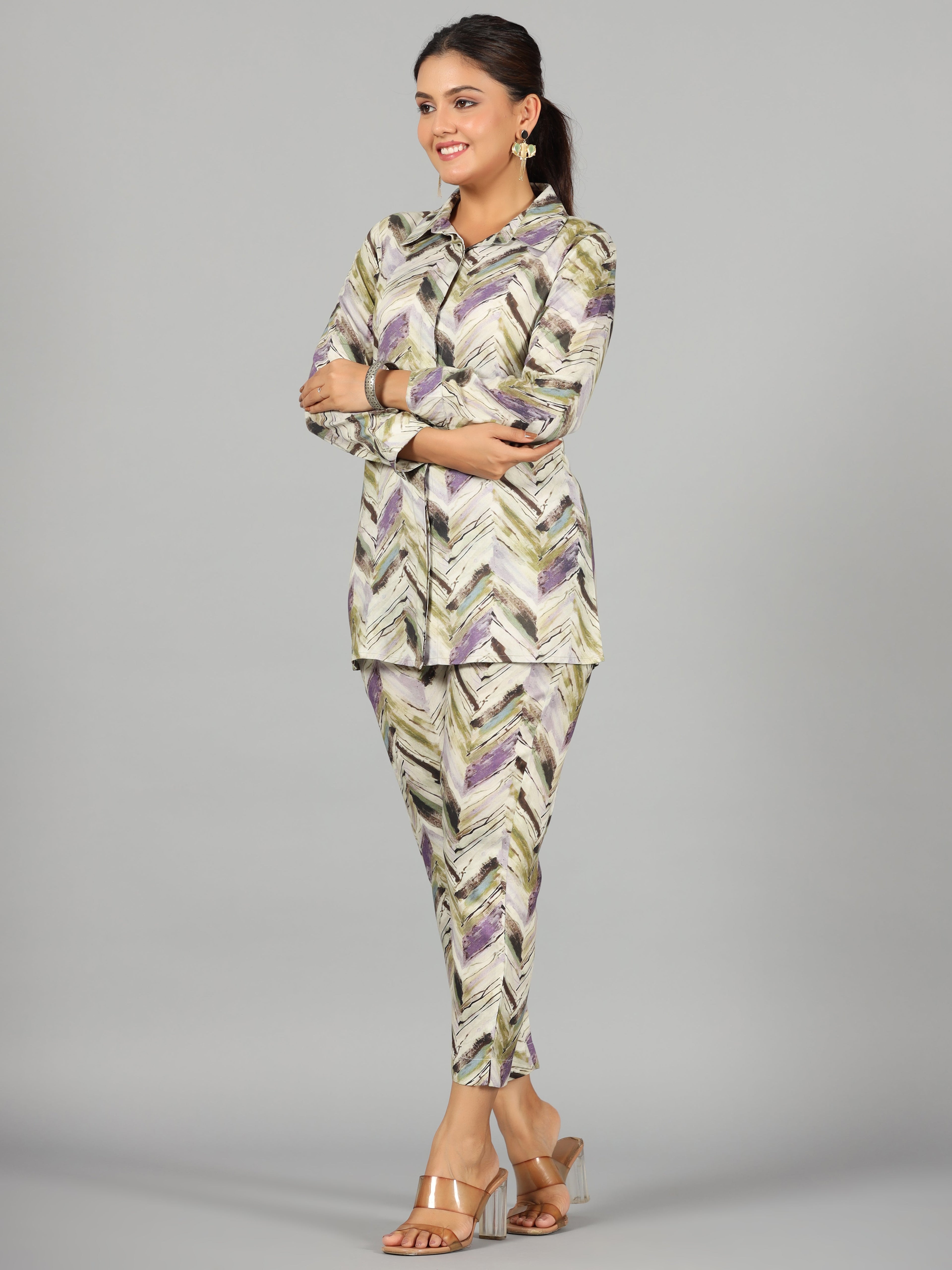 Juniper Women Green Rayon Printed Clothing Set | Grocsy