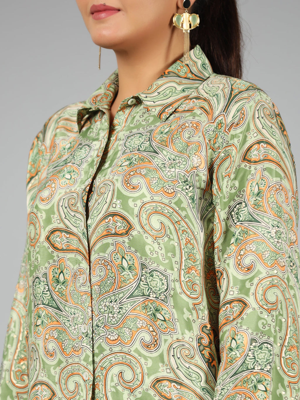 Juniper Women Green Kasturi Silk Printed Co-Ord Set | Grocsy