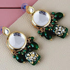 Tehzeeb Creations Back Meenakari Gold-Polished Earring Jewellery Set Uncut Kundan Big Faux Kundan Dibbi Kundan Choker Necklace Set | Grocsy