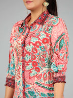 Juniper Women Beige Kasturi Silk Printed Clothing Set | Grocsy