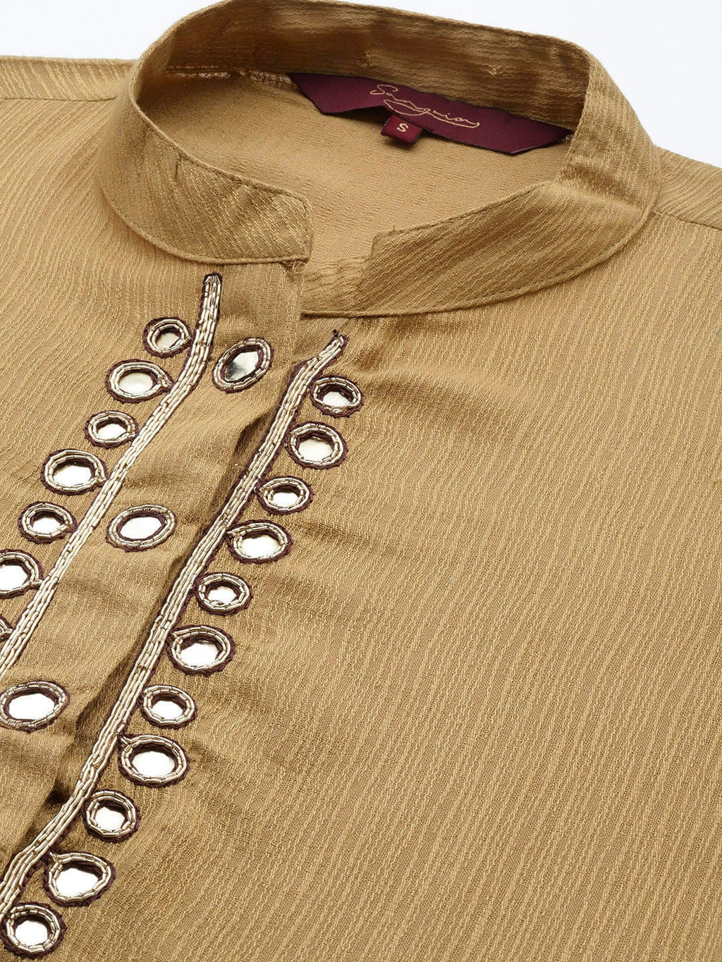 Sangria Yoke Design Mirror Work Kurta | Grocsy