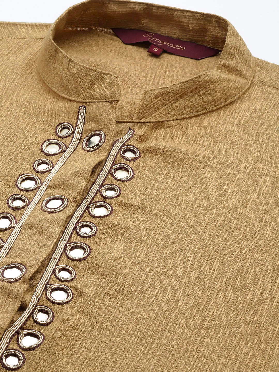 Sangria Yoke Design Mirror Work Kurta | Grocsy