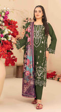 Anaita Mehendi Cambric Cotton Suit With Embroidered & Khatli Work | Grocsy