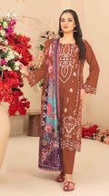 Anaita Orange Cambric Cotton Suit With Embroidered & Khatli Work | Grocsy